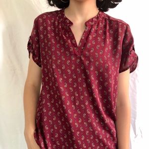 Sweet Rain Short Sleeve Paisley Top